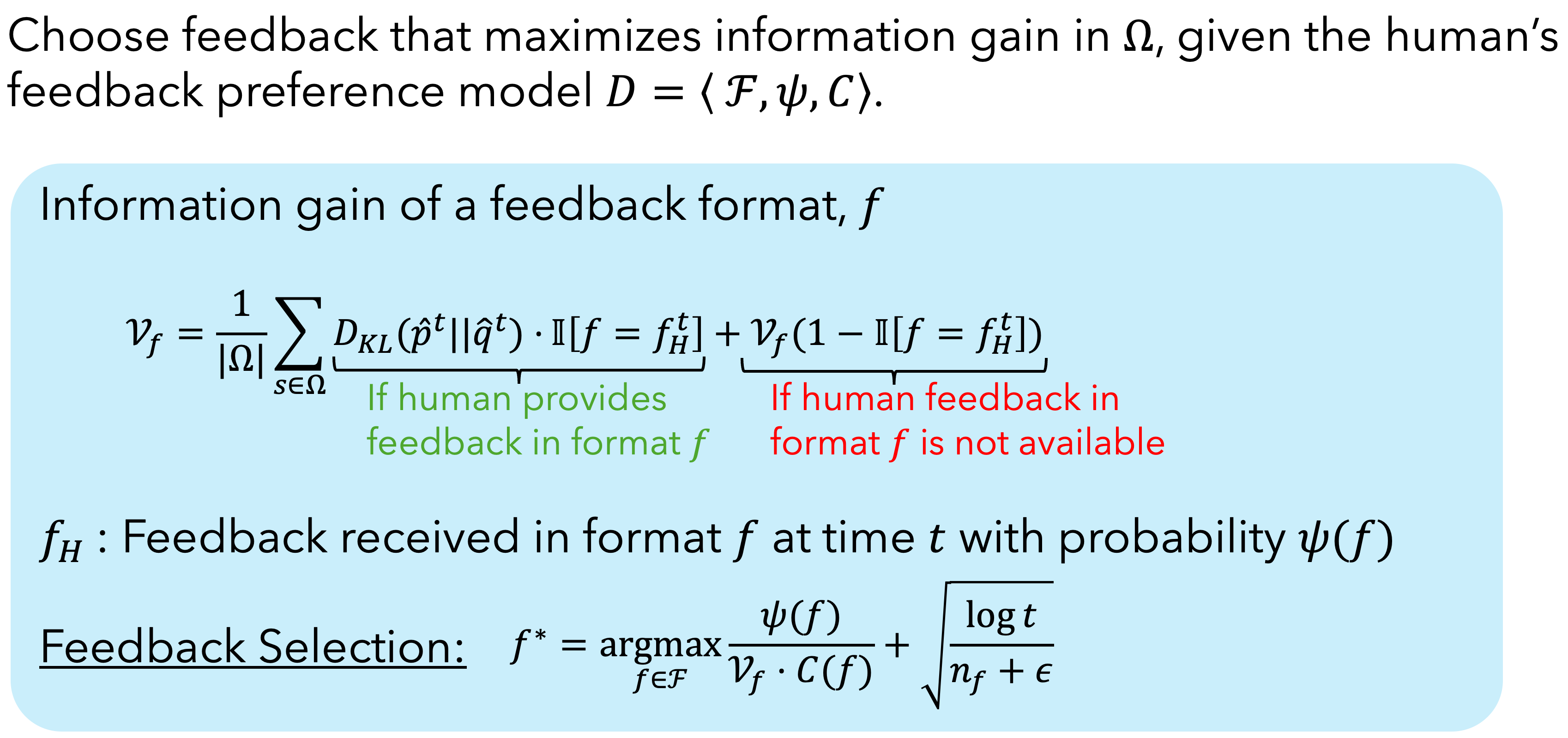 Feedback Format Selection